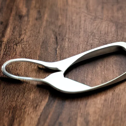 Prompt: scissors on a wood surface, photograph, 4 k