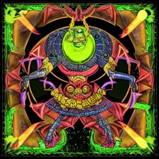 Image similar to Kek, the god of chaos