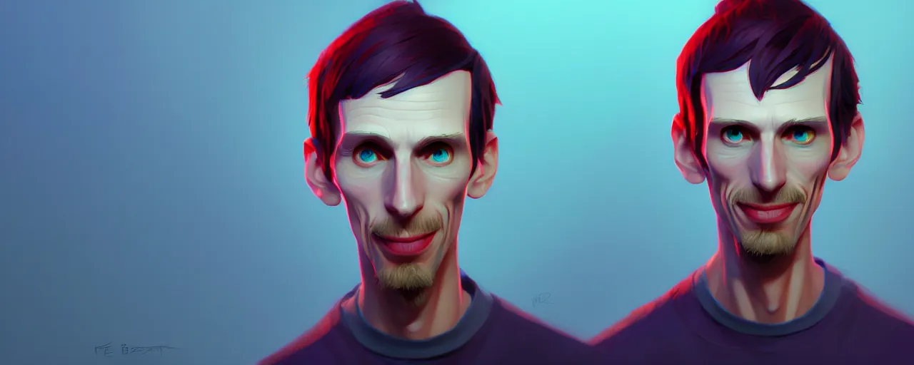 Image similar to portrait of Skinny Pete tepainting concept Blizzard pixar maya engine on stylized background splash comics global illumination lighting artstation lois van baarle, ilya kuvshinov, rossdraws