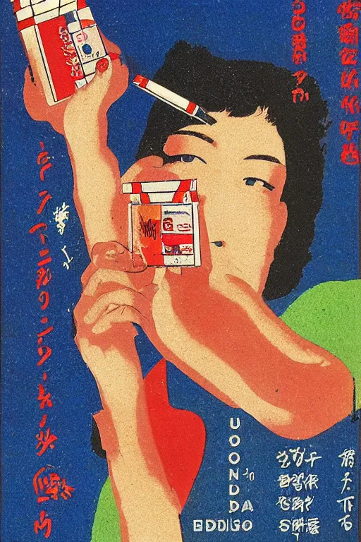 Image similar to design for a vintage cigarette pack by tadanori yokoo