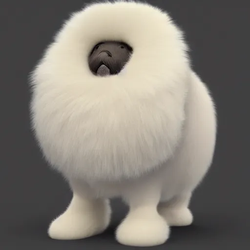 Prompt: a fluffy fluffy fluffy creature , concept art, trending on artstation 3D.