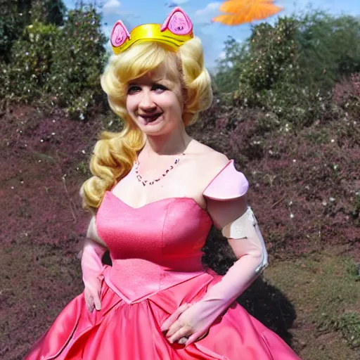 Prompt: Debbie Wateron as Princess Peach From Mario