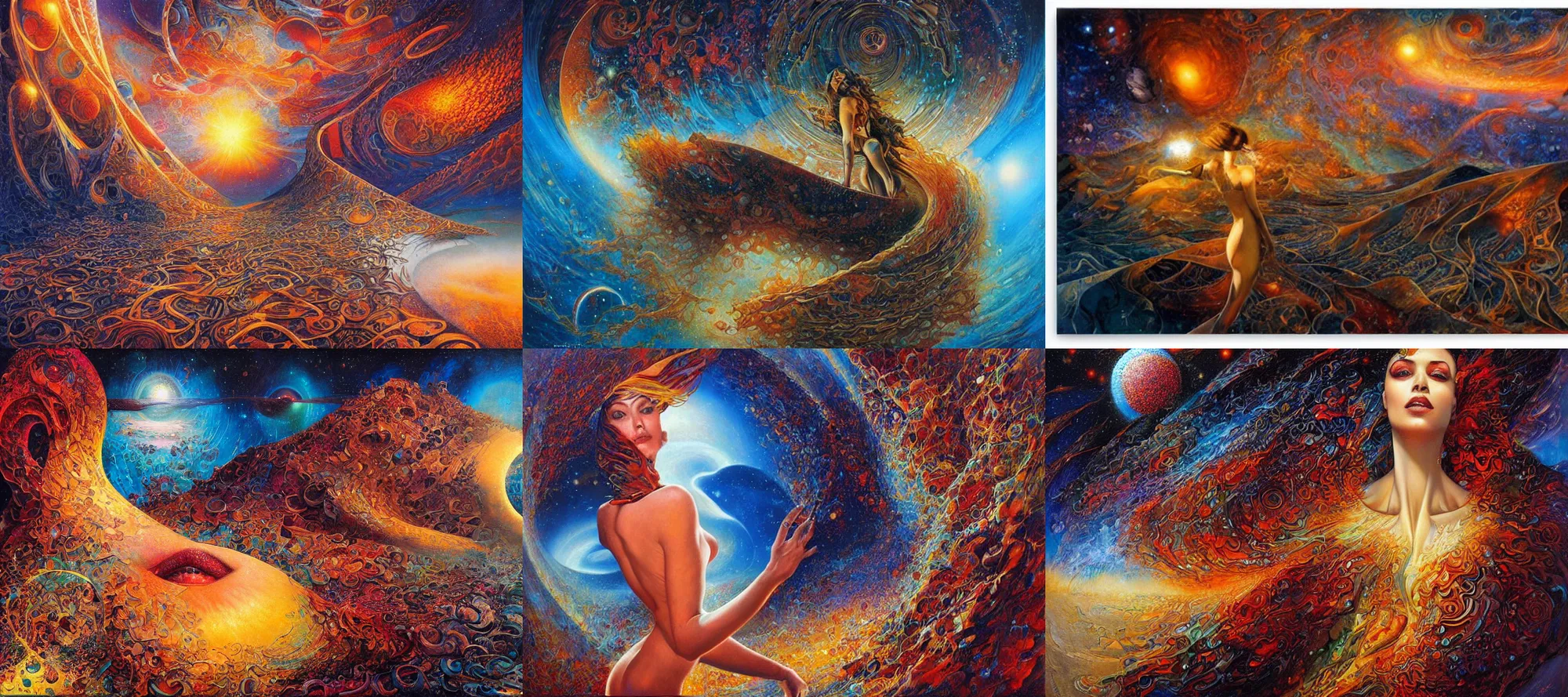 Prompt: beautiful landscape at the end of the universe, vibrant, by karol bak, by jeffrey smith