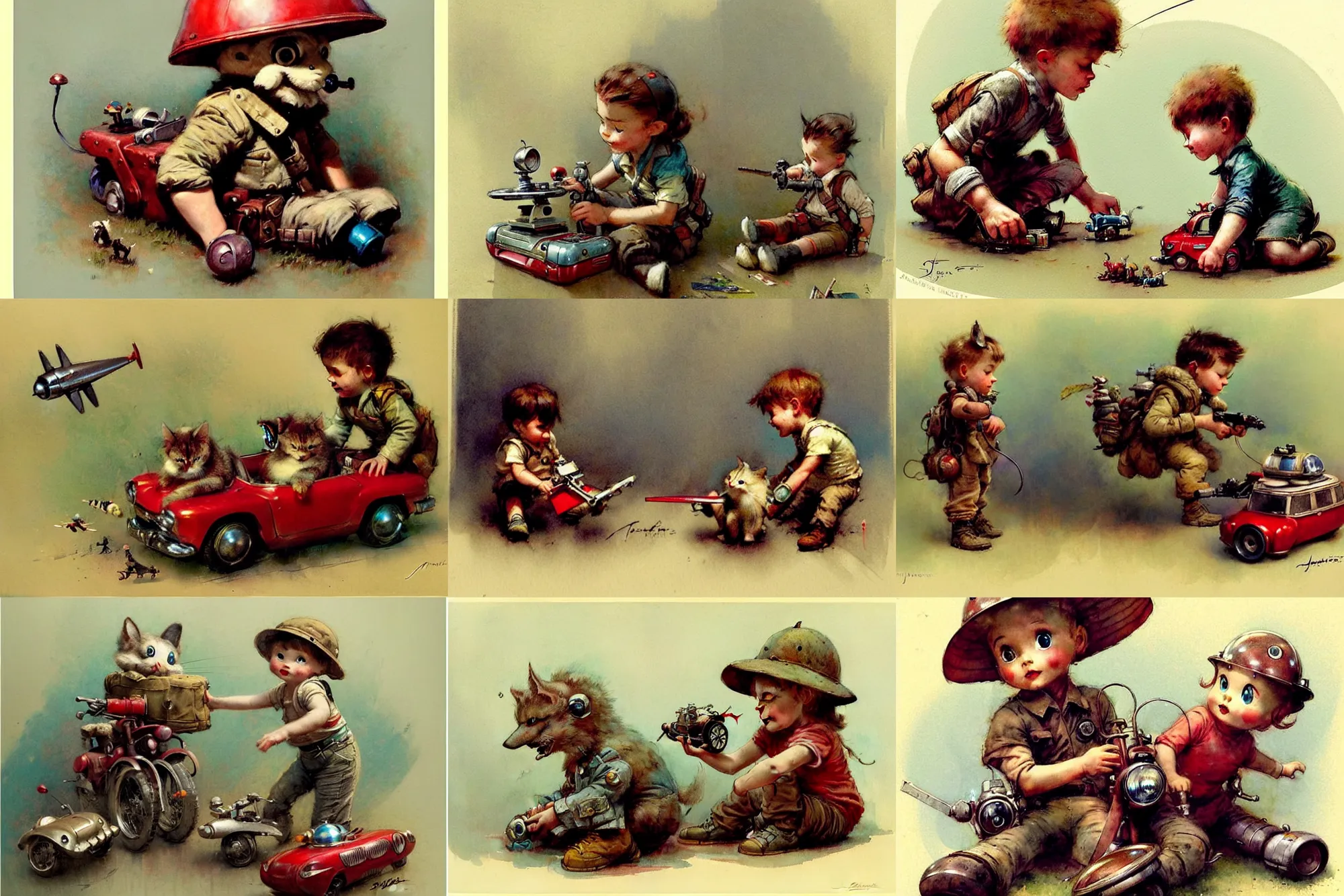 Prompt: adventurer ( ( ( ( ( 1 9 5 0 s retro future living room. muted colors. toys laying around ) ) ) ) ) by jean baptiste monge!!!!!!!!!!!!!!!!!!!!!!!!! chrome red