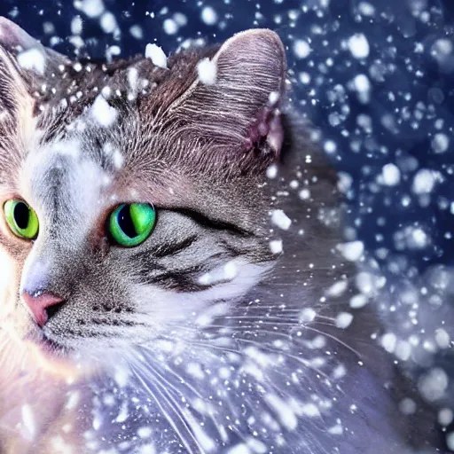 Prompt: royal prince cat made of snow, majestic, fantasy portrait, beautiful masterpiece