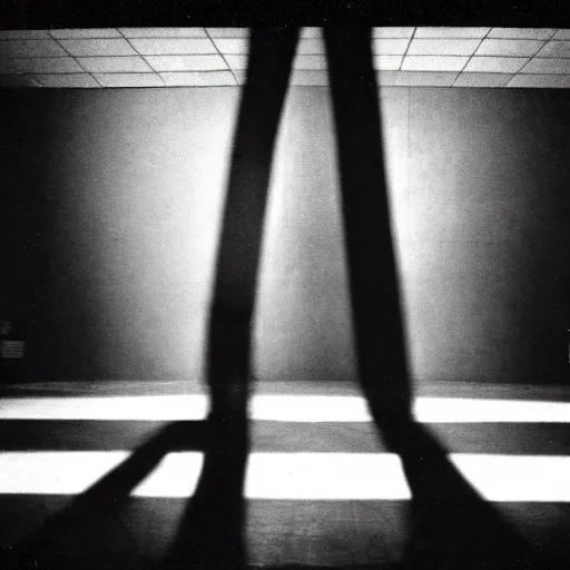 Prompt: Two male silhouettes on an empty theatre stage, polaroid picture, colour, bright, motion blur