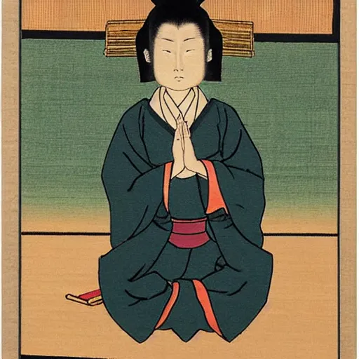 Image similar to Jedi meditating, Edo period japanese art, award-winning art