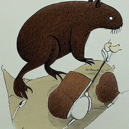 Image similar to beaver concept art, studio ghibli, whimsical, lighthearted, original design by miyazaki