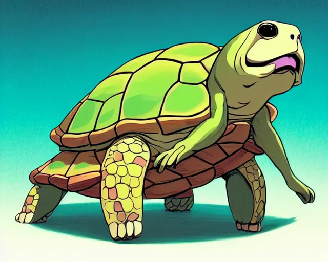 sad sea turtle cartoon