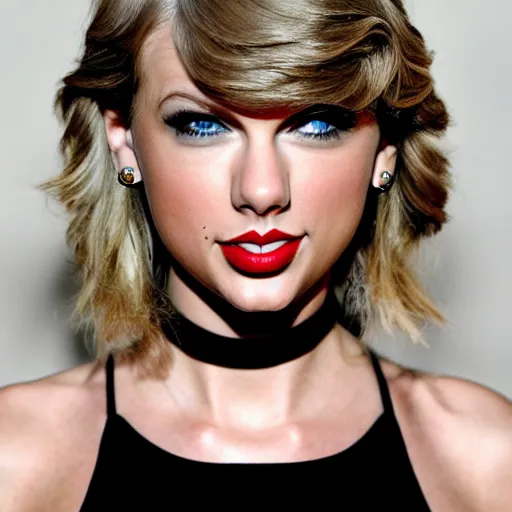 Image similar to taylor swift portrait, symmetrical features, perfect,