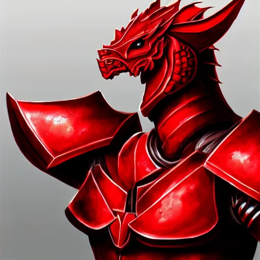 Prompt: icon of elegant red draconic - plate armor artstation, rpg, digital art, isometric, dark background, dark souls, the witcher 3, runescape, skyrim, final - fantasy, diablo - 3
