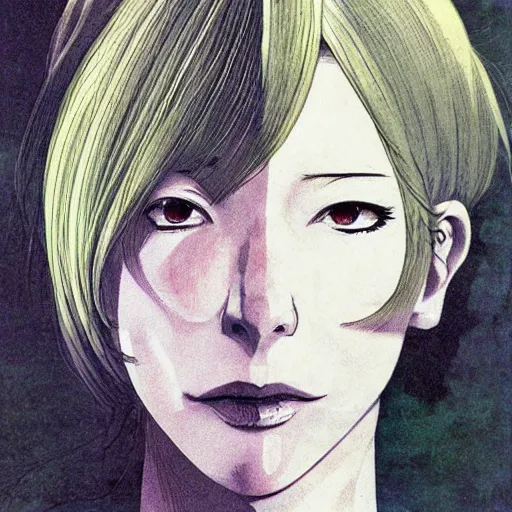 Image similar to An anime portrait of cate blanchett ,by Katsuhiro Otomo