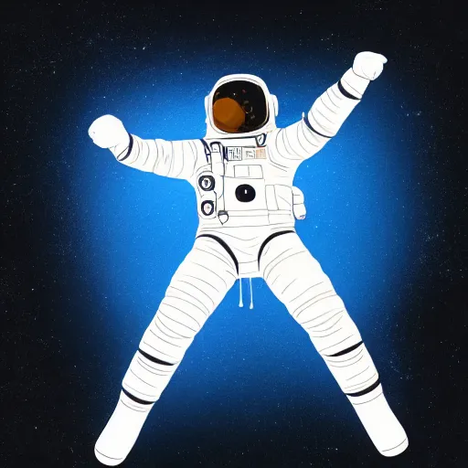 Image similar to astronaut silhouette with arms extended forward, bottom of arms lit by light coming from offcamera, light coming from below, dark background, lit from below, full body photo,, 8 k