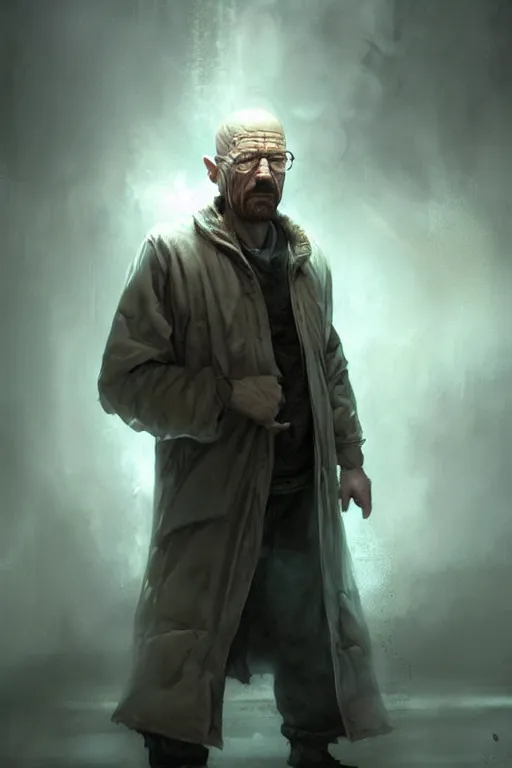 Image similar to character art by bastien lecouffe - deharme, walter white, absolute chad