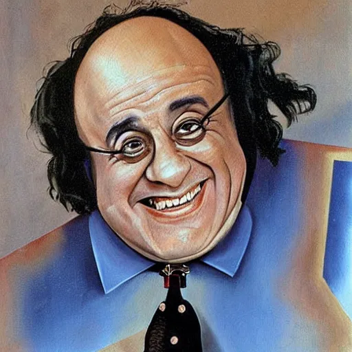 Image similar to Danny Devito painting by Salvador Dalí