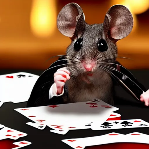 Image similar to mafia mice playing cards against each other