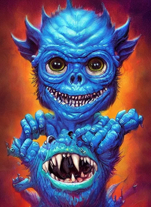 Image similar to cute monsters, colorful, digital art, fantasy, magic, trending on artstation, ultra detailed, professional illustration,chalk, poster artwork by Basil Gogos , clean