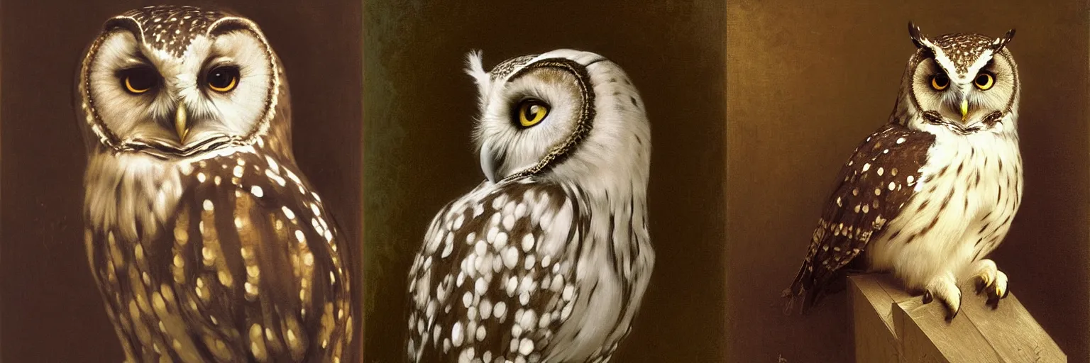 Prompt: owl portrait , by William-Adolphe Bouguereau.