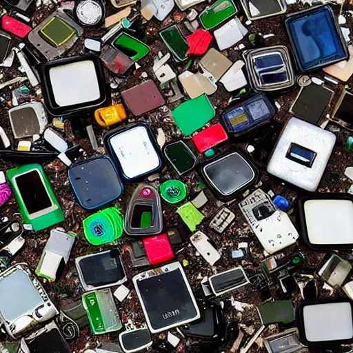 Prompt: e - waste color photograph