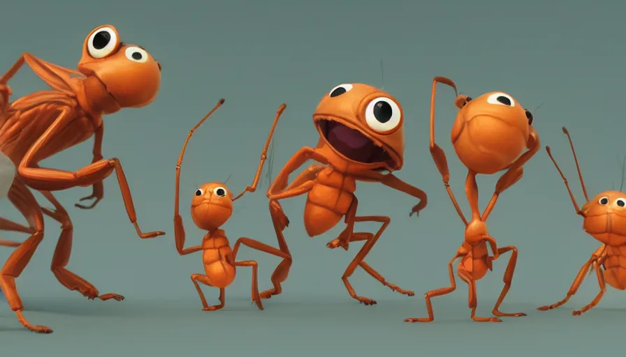 Image similar to very very very cute baby insect creature by Max Kostenko and Bobby Chiu, disney, pixar, MPC, Framestore, character design for animation, uplight, a lineup of characters, big disney eyes, symmetrical eyes, cuteness, 3d render, octane rendered, rendered by maya and houdini, highly detailed, unreal engine, Trending on Artstation, octane render, 4k, 8k, HD