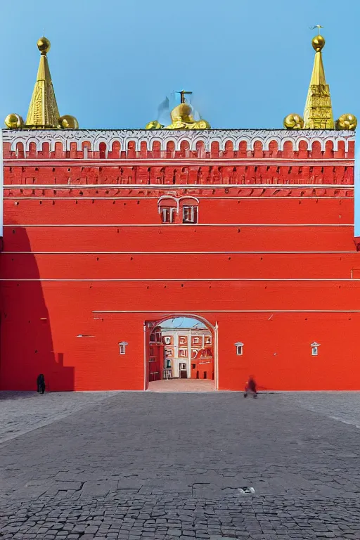 Prompt: photography by wes anderson, kremlin, red square, building with bricks, sharp focus, golden ratio, symmetry, ultra realistic, 8 k