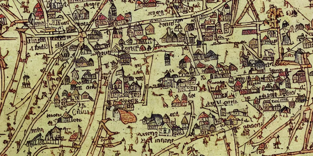 Image similar to medieval map of the town of yelm