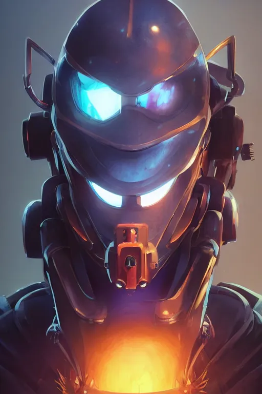 Image similar to epic mask helmet robot ninja portrait stylized as fornite style game design fanart by concept artist gervasio canda, behance hd by jesper ejsing, by rhads, makoto shinkai and lois van baarle, ilya kuvshinov, rossdraws global illumination radiating a glowing aura global illumination ray tracing hdr render in unreal engine 5