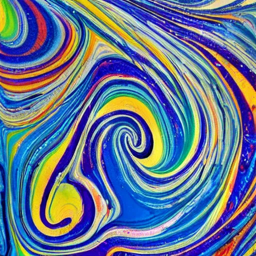 Prompt: acrylic paint marbling by maalavidaa