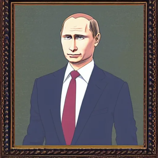 Image similar to anime putin portrait