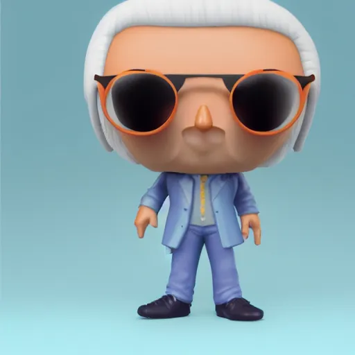 Prompt: a funko pop of jimmy saville. vray render. pastel colour background