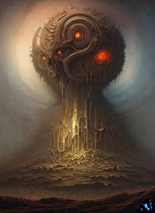 Image similar to hell creatures scenic dystopian environment, intricate, elegant, highly detailed, centered, digital painting, artstation, concept art, smooth, sharp focus, illustration, artgerm, tomasz alen kopera, peter mohrbacher, donato giancola, joseph christian leyendecker, wlop, boris vallejo