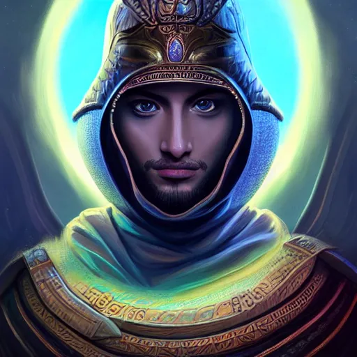 Prompt: detailed portrait of emperor of dune muad'dib, old roman style, non - reflective gray neon cloak, decorated with traditional atreides ornaments by rhads, makoto shinkai cyril rolando, madgwick illustrated, perfect face, fine details, realistic shaded, fine - face, pretty face