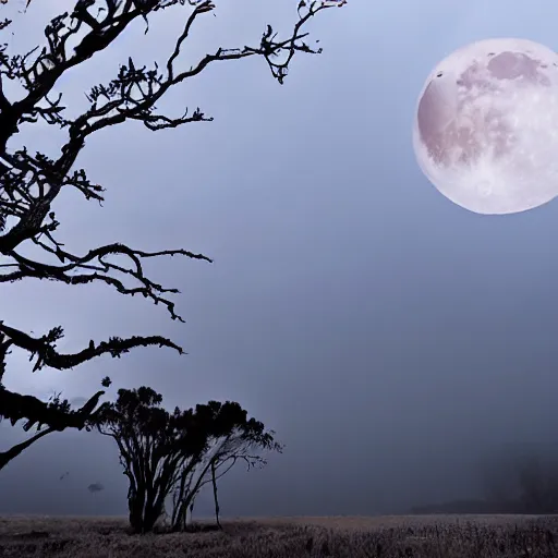 Image similar to A dark and stormy night, with thunder and lightning, and a full moon shining bright, in a Halloween style.