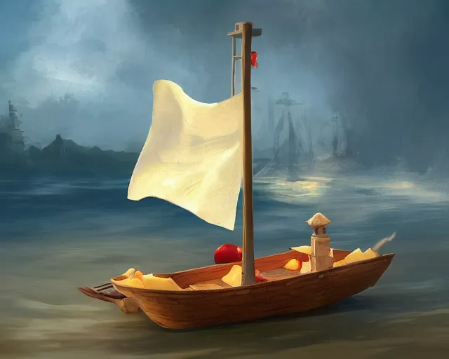 Prompt: lays potato chip boat, artstation