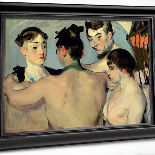 Prompt: cyborgs by edouard manet