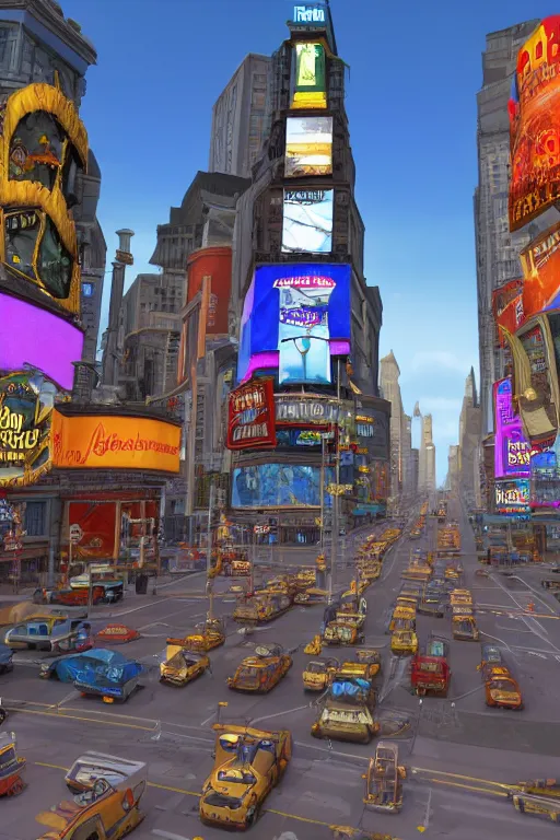 Image similar to Times Square in the style of Stormwind in World of Warcraft, unreal engine 8k resolution