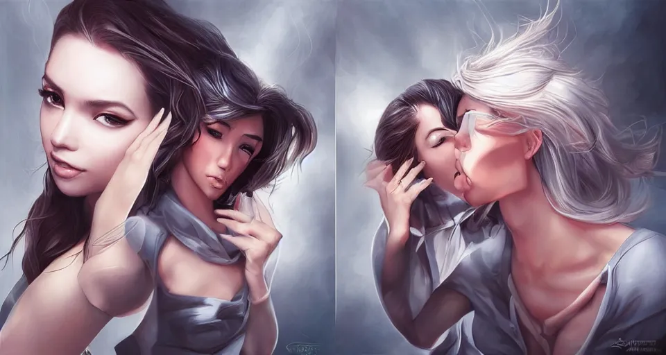 Image similar to the two complementary forces that make up all aspects and phenomena of life, by ARTGERM