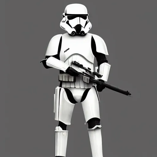 Image similar to an extremely long shot of an imperial stormtrooper walking concept art by Doug Chiang cinematic, realistic painting, high definition, very detailed, extremely high detail, photo realistic, symmetrical, concept art, the Mandalorian concept art style