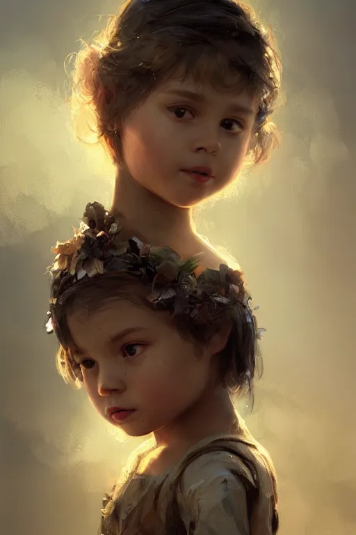 Image similar to trojan little girl, joyful, close-up portrait, intricate, elegant, volumetric lighting, scenery, digital painting, highly detailed, artstation, sharp focus, illustration, concept art, ruan jia, steve mccurry