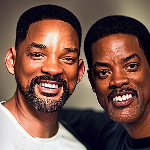 Image similar to photography of will smith and chris rock together. ultra-detailed, 8k, octane render