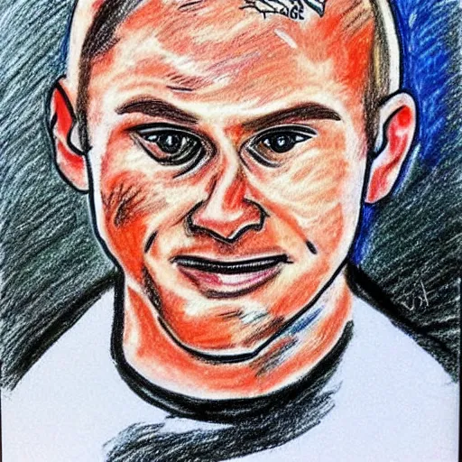 Prompt: a badly drawn picture of valtteri bottas, caricature!!!, funny, crayon art, bad, beginner art