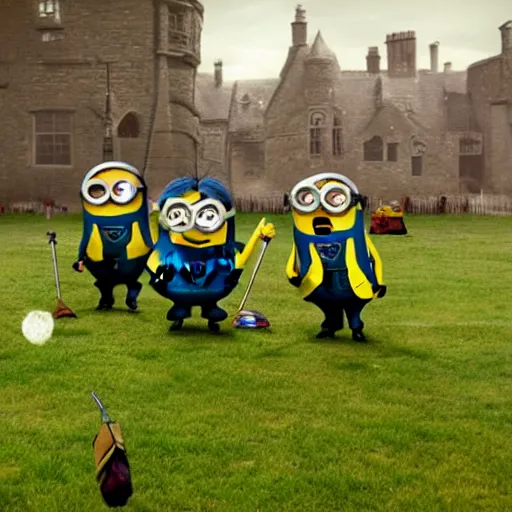 Image similar to minions playing quidditch