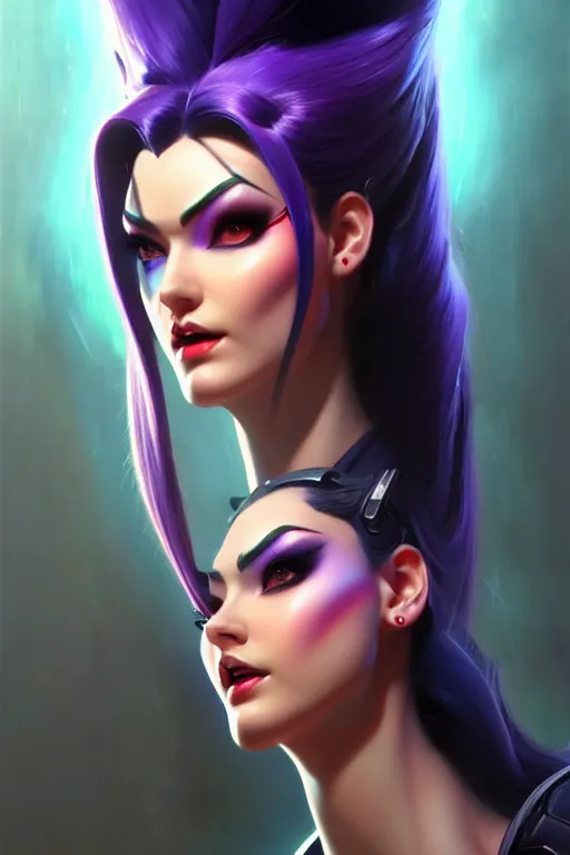 Image similar to pretty widowmaker from overwatch, fantasy, fantasy art, character portrait, portrait, close up, highly detailed, scifi art, intricate detail, amazing detail, sharp focus, vintage fantasy art, vintage sci - fi art, radiant light, trending on artstation, caustics, by boris vallejo