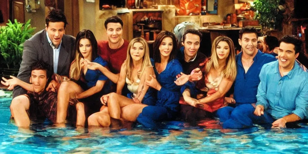 Prompt: A Friends episode underwater