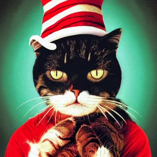 Image similar to cat in the hat on acid