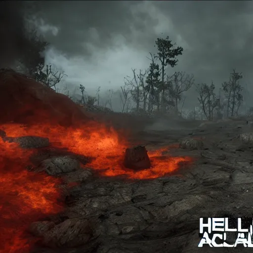 Prompt: hell apocalypse unreal engine, trending, 8 k