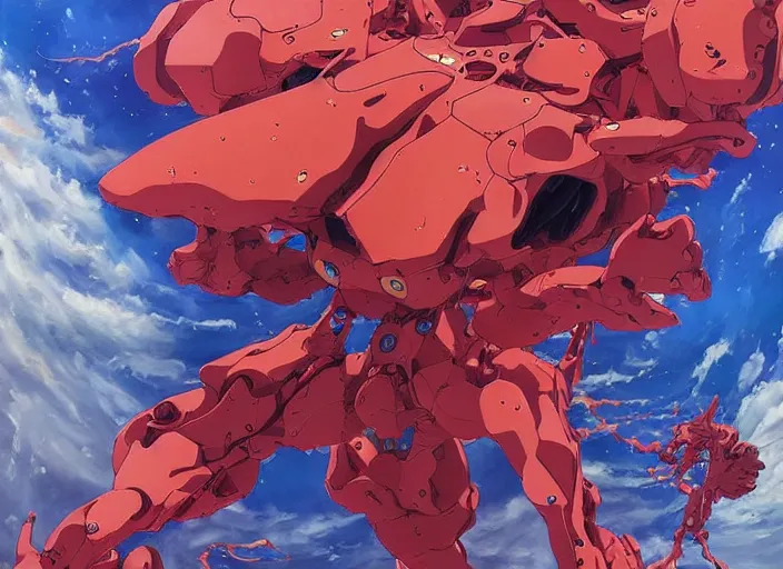 Image similar to third impact evangelion painting by james jean and katsuhiro otomo and erik jones, inspired by akira anime, smooth texture, intricate oil painting, high detail illustration, sharp high detail, long exposure