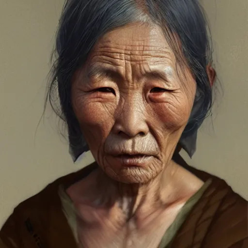 Image similar to A portrait of a Chinese old women in her 80’s, star wars art, art by greg rutkowski, matte painting, trending on artstation