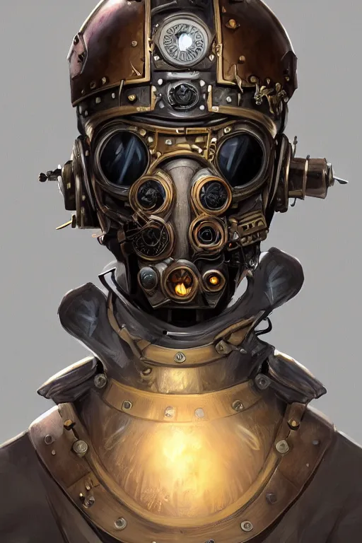 Image similar to steampunk helmet fantasy art mask robot ninja stylized digital illustration sharp focus, elegant intricate digital painting artstation concept art global illumination ray tracing advanced technology chaykin howard and campionpascale and cooke darwyn and davis jack