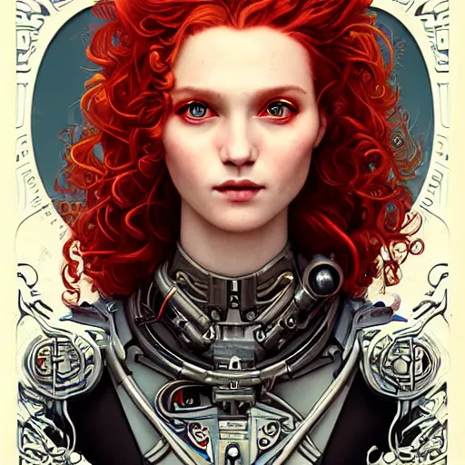 Image similar to Lofi BioPunk portrait curly redhead woman with a dragon Pixar style by Tristan Eaton Stanley Artgerm and Tom Bagshaw